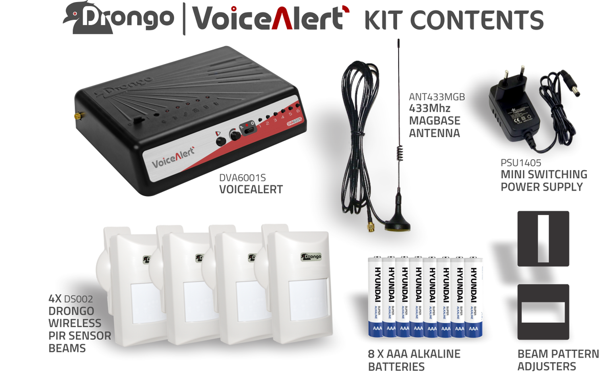 Voice Alert Kit (4 Sensors) - DVA6001-KIT4 – VoiceAlert.com